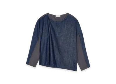DRIES VAN NOTEN Women's Denim Contrast Top "Indigo"
