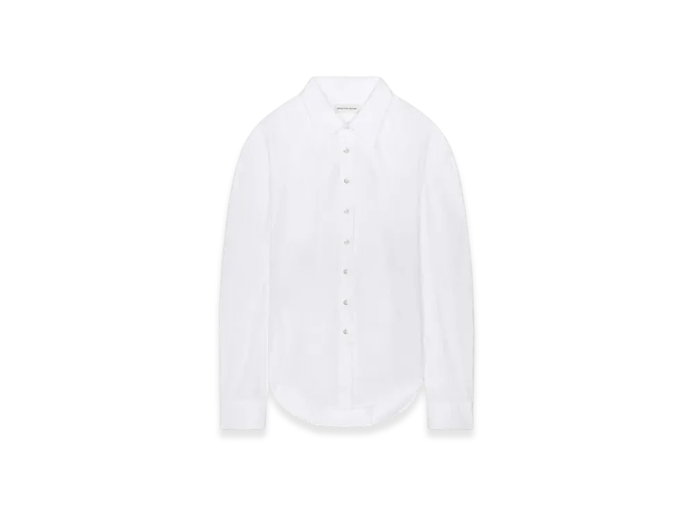 DRIES VAN NOTEN Women's Tailored Belted Shirt "White"