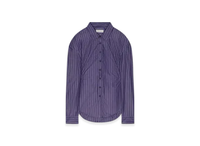 DRIES VAN NOTEN Women's Tailored Belted Shirt "Steel"