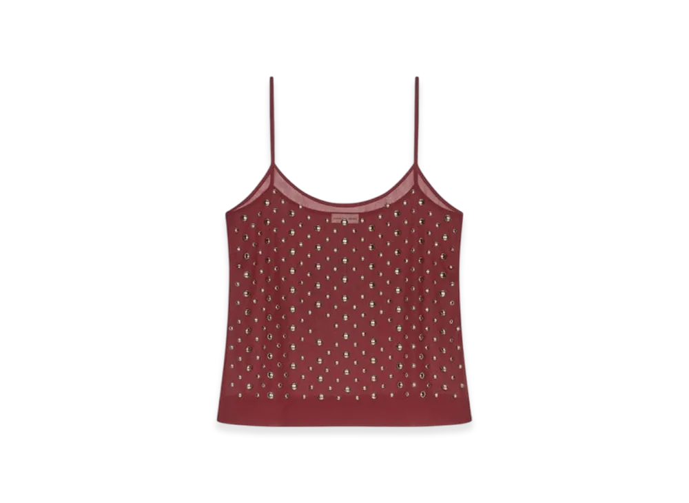 DRIES VAN NOTEN Women's Embellished Tank Top "Bordeaux"
