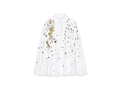 DRIES VAN NOTEN Women's Embellished Cocoon Shirt "White"