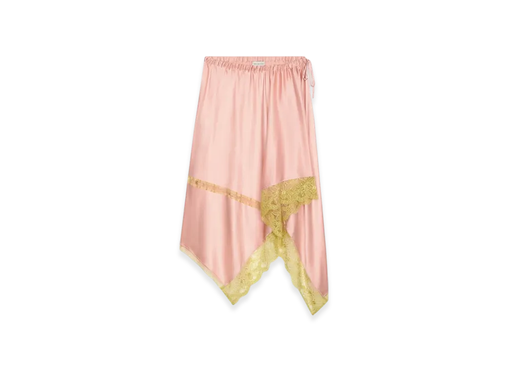 DRIES VAN NOTEN Women's Asymmetrical Silk Skirt "Pink"