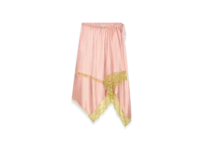 DRIES VAN NOTEN Women's Asymmetrical Silk Skirt "Pink"