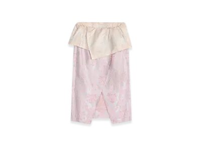 DRIES VAN NOTEN Women's Jacquard Peplum Skirt "Light Blue"