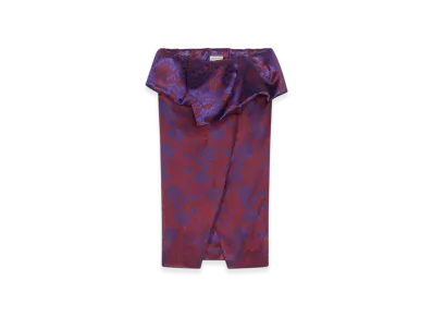 DRIES VAN NOTEN Women's Jacquard Peplum Skirt "Burgundy"