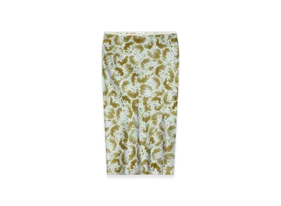 DRIES VAN NOTEN Women's Printed Silk Skirt "Khaki"