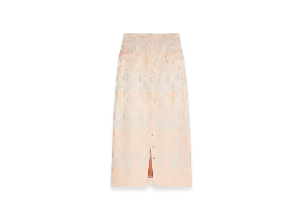 DRIES VAN NOTEN Women's Fitted Jacquard Skirt "Pink"