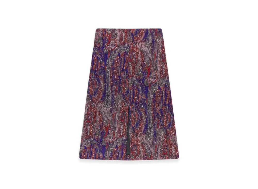 DRIES VAN NOTEN Women's Jacquard Skirt "Red"