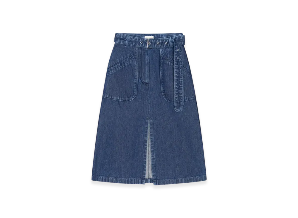 DRIES VAN NOTEN Women's Belted Denim Skirt "Blue"