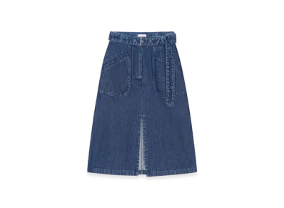 DRIES VAN NOTEN Women's Belted Denim Skirt "Blue"