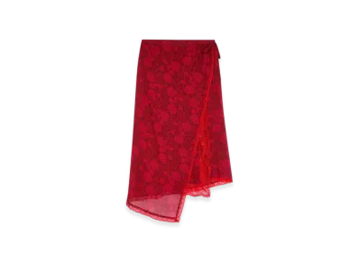 DRIES VAN NOTEN Women's Viscose Wrap Skirt "Cherry"