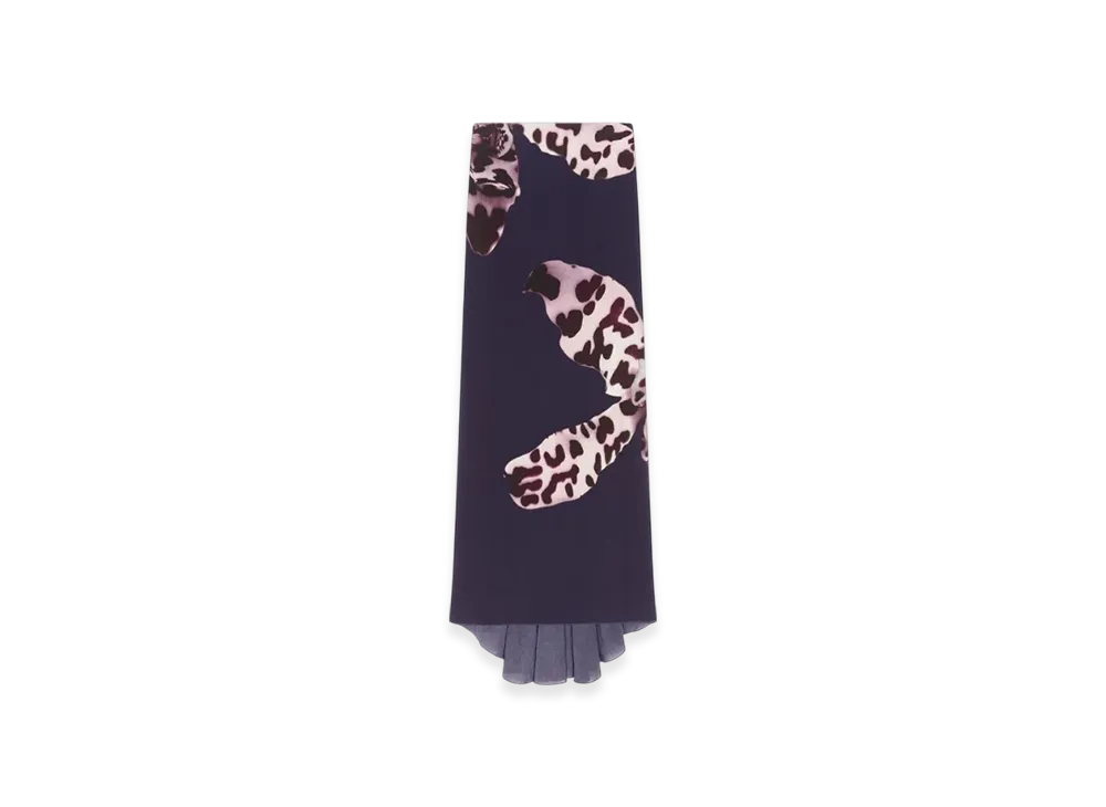 DRIES VAN NOTEN Women's Long Draped Skirt "Navy"