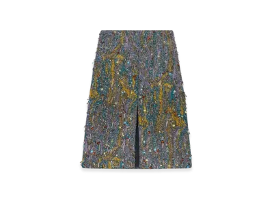 DRIES VAN NOTEN Women's Embellished Jacquard Skirt "Yellow"