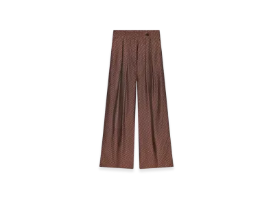 DRIES VAN NOTEN Women's Wide Pleated Pants "Burgundy"