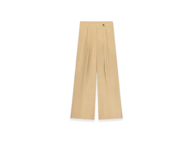 DRIES VAN NOTEN Women's Wide Pleated Pants "Beige"