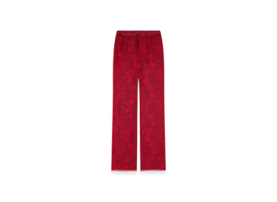 DRIES VAN NOTEN Women's Printed Viscose Pants "Cherry"