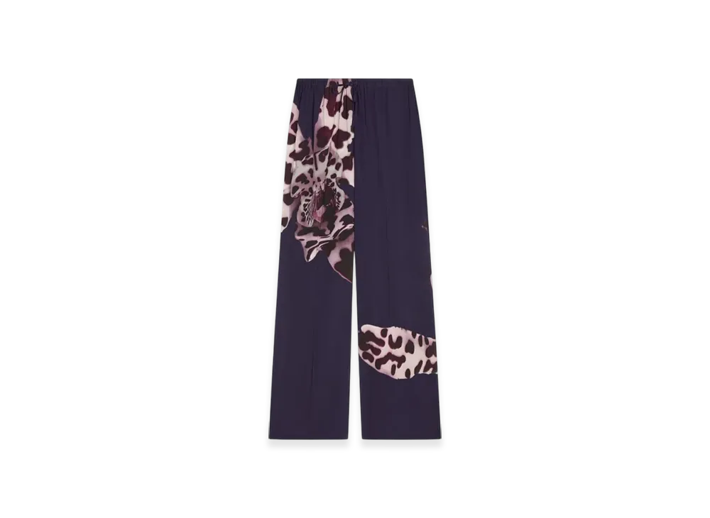 DRIES VAN NOTEN Women's Printed Viscose Pants "Navy"