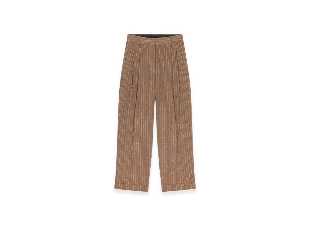 DRIES VAN NOTEN Women's Pleated Linen Pants "Camel"