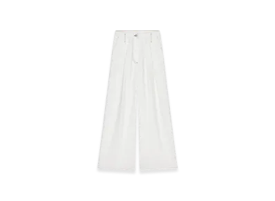 DRIES VAN NOTEN Women's Wide Pleated Jeans "Off White"