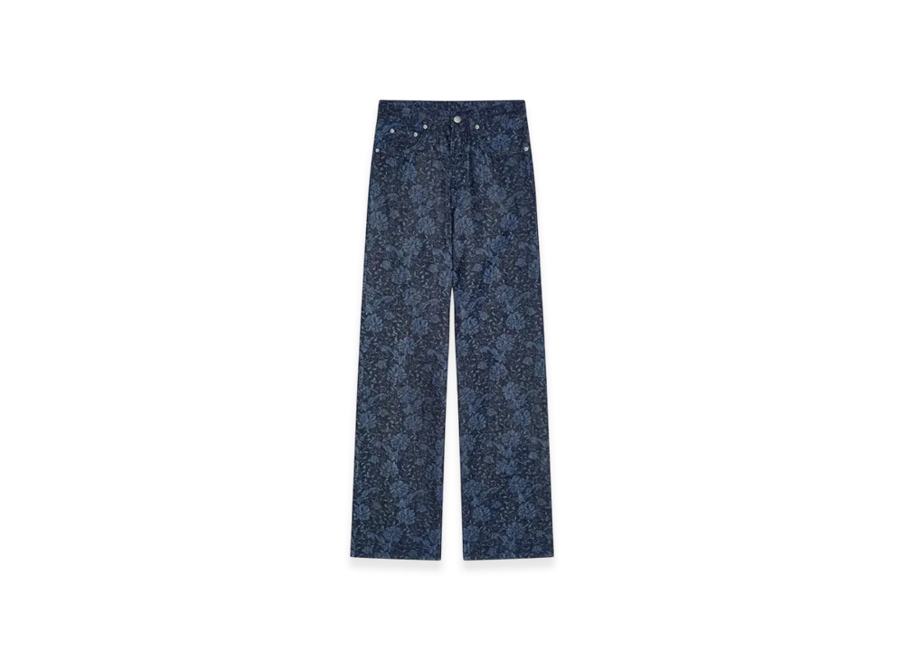 DRIES VAN NOTEN Women's Printed Denim Pants "Indigo"