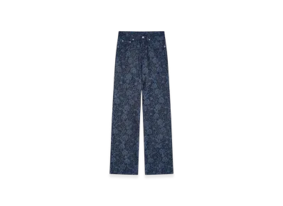 DRIES VAN NOTEN Women's Printed Denim Pants "Indigo"