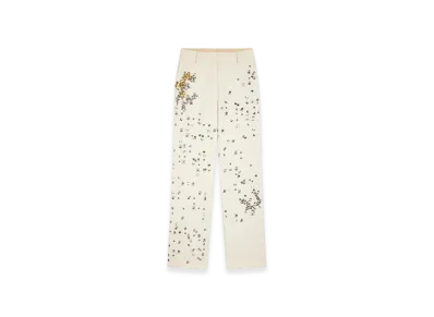 DRIES VAN NOTEN Women's Embellished Wool Pants "Cream"