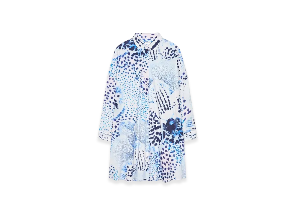 DRIES VAN NOTEN Women's Printed Shirt Dress "Blue"