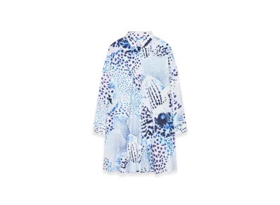 DRIES VAN NOTEN Women's Printed Shirt Dress "Blue"