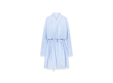 DRIES VAN NOTEN Women's Belted Shirt Dress "Light Blue"
