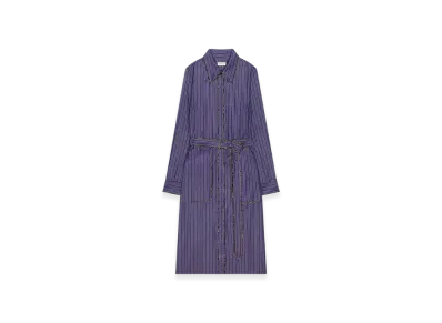 DRIES VAN NOTEN Women's Belted Shirt Dress "Steel"