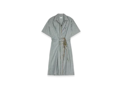 DRIES VAN NOTEN Women's Draped Cotton Dress "Pistache"