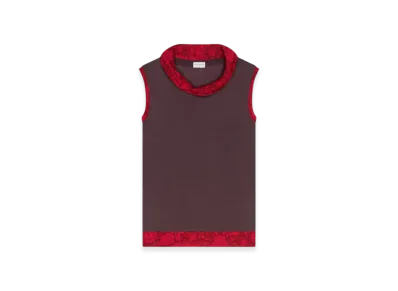 DRIES VAN NOTEN Women's Contrast Top "Burgundy"