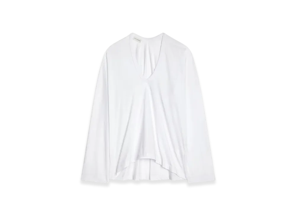 DRIES VAN NOTEN Women's V-Neck Tee "White"