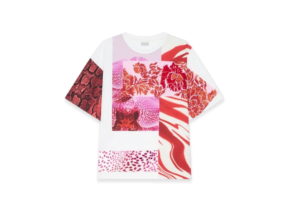 DRIES VAN NOTEN Women's Printed Cotton Tee "White"