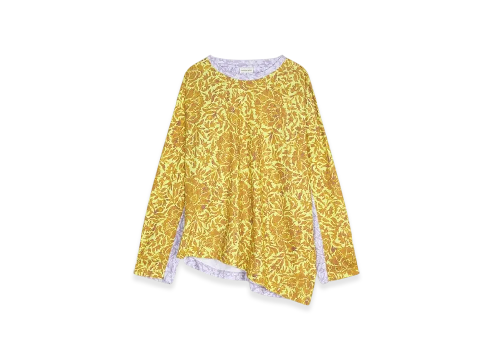 DRIES VAN NOTEN Women's Printed Contrast Tee "Lime"