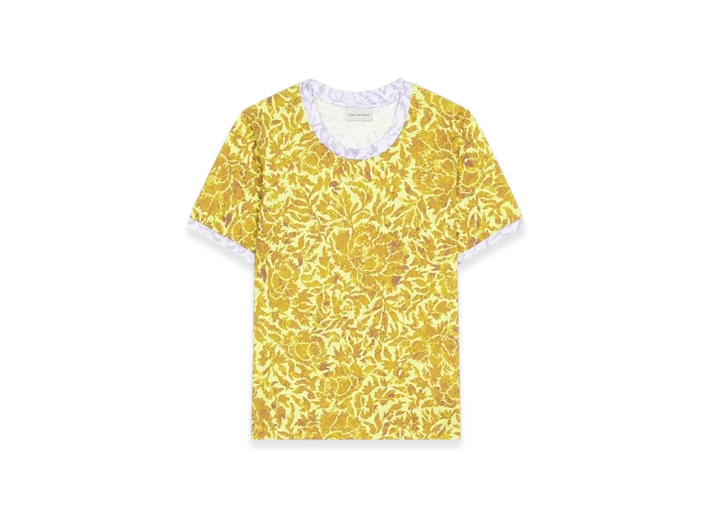 DRIES VAN NOTEN Women's Printed Contrast Tee "Lime"