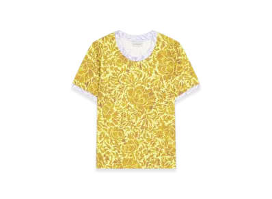 DRIES VAN NOTEN Women's Printed Contrast Tee "Lime"