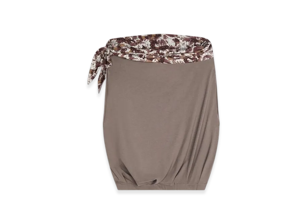 DRIES VAN NOTEN Women's Contrast Knotted Top "Smoke"