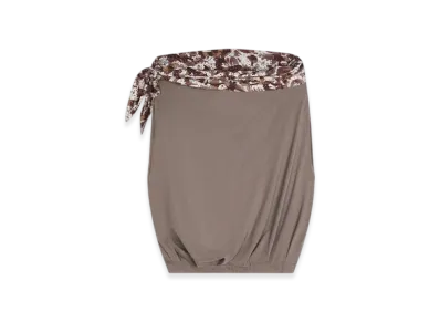 DRIES VAN NOTEN Women's Contrast Knotted Top "Smoke"
