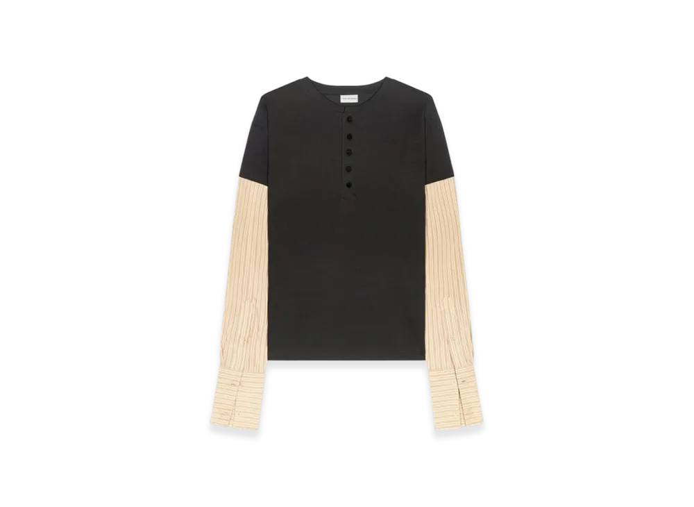 DRIES VAN NOTEN Women's Contrast Sleeves Tee "Black"