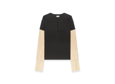 DRIES VAN NOTEN Women's Contrast Sleeves Tee "Black"