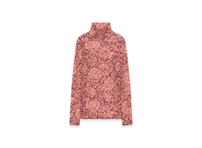 DRIES VAN NOTEN Women's Printed Turtleneck Tee "Peach"