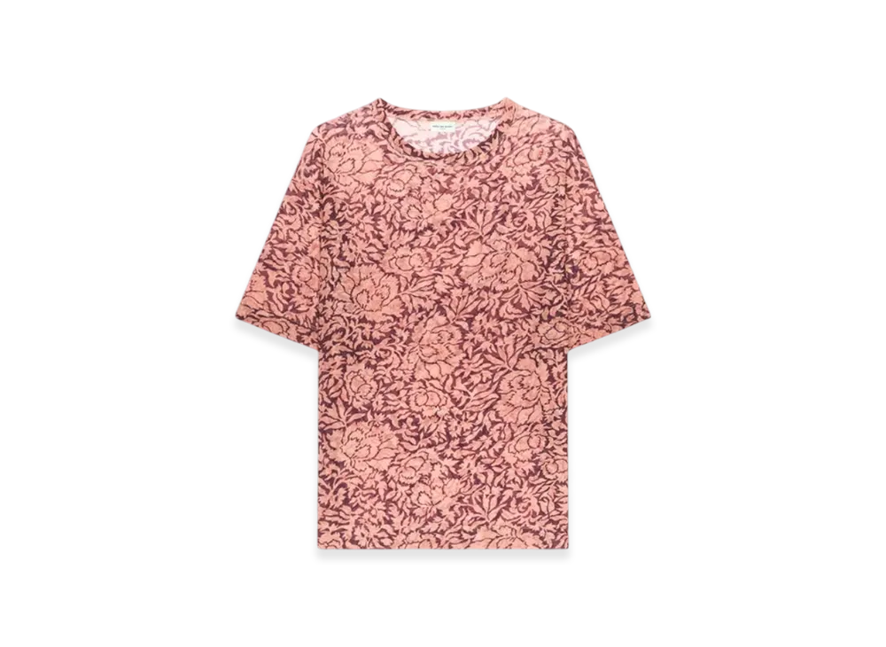DRIES VAN NOTEN Women's Sheer Oversized Tee "Peach"