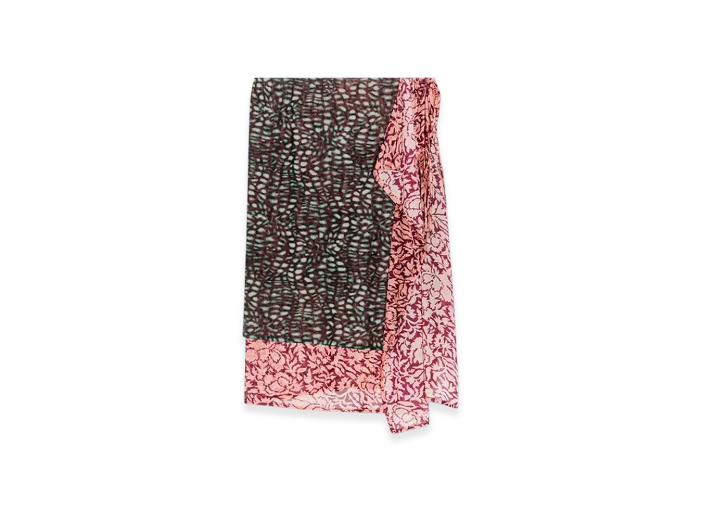 DRIES VAN NOTEN Women's Double Layered Skirt "Malachite"