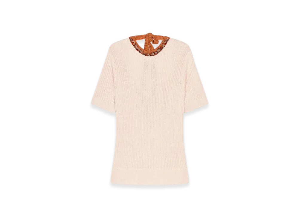 DRIES VAN NOTEN Women's Embroidered Tee "Light Rose"