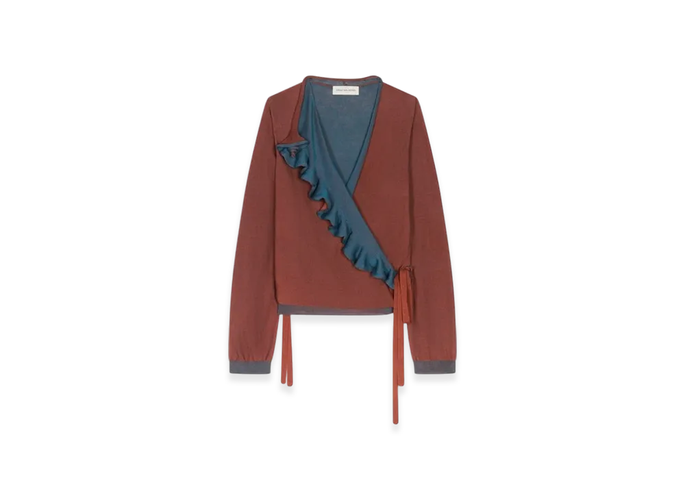 DRIES VAN NOTEN Women's Ruffled Sweater "Brown"