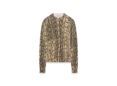 DRIES VAN NOTEN Women's Snake Print Sweater "Beige"