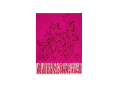DRIES VAN NOTEN Women's Embroidered Scarf "Fuchsia"