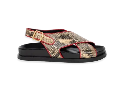 DRIES VAN NOTEN Women's Snake Print Sandals "Beige"