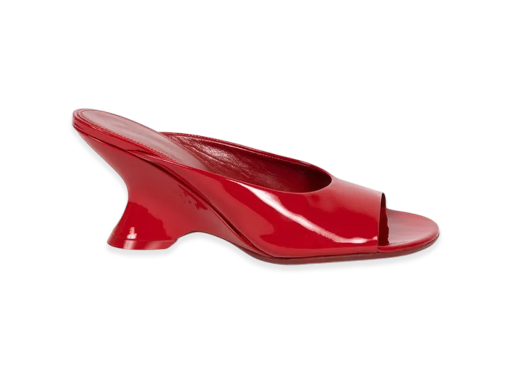 DRIES VAN NOTEN Women's Open-Toe Leather Mules "Vermillion"